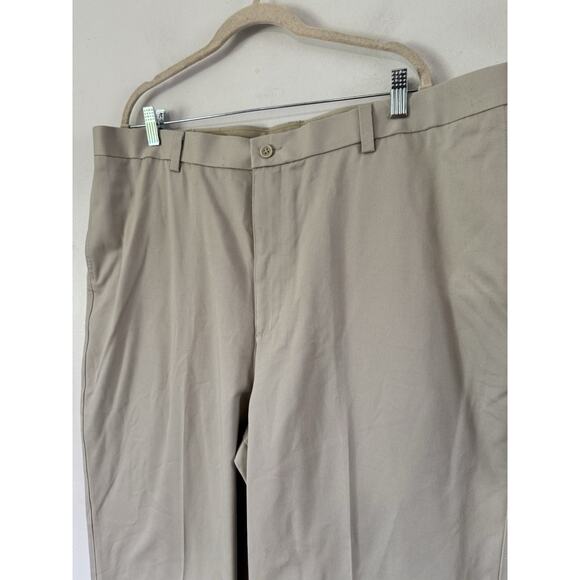 NWT Savane Performance Chino Khaki Comfort Waist Straight Leg Pants Men’s 46x32 - Picture 3 of 7
